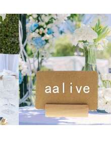 10/20pcs Natural Wooden Pine Wood Shape Business Card Holder And Memo Display Stand - Rustic Wedding, Party, Banquet Wooden Book Ends Sign/Photo Holder - Durable Cylindrical Wooden Stands - Multicolor - View 2