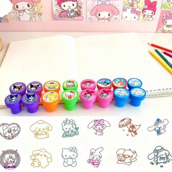  [Sanrio stämpelset] Sanrio stämpelset - Bedårande Hello Kitty, My Melody & Friends - Hållbara plaststämplar | Perfekt för gör-det-själv-pyssel, scrapbooking, födelsedagskalas, festtillbehör | Lekfull design, Sanrio-tillbehör, Roliga stämplar för korttillverkning, Nya stämplar för korttillverkning, Scrapbooking-tillbehör, Kawaii-design, Hållbart material, Hantverksälskare