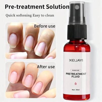 XEIJAYI 1pc 30ml Nail Cuticle Softening Pre-Treatment Liquid, Nail Cuticle Softening & Nourishing Oil, Manicure & Pedicure Tool Nails