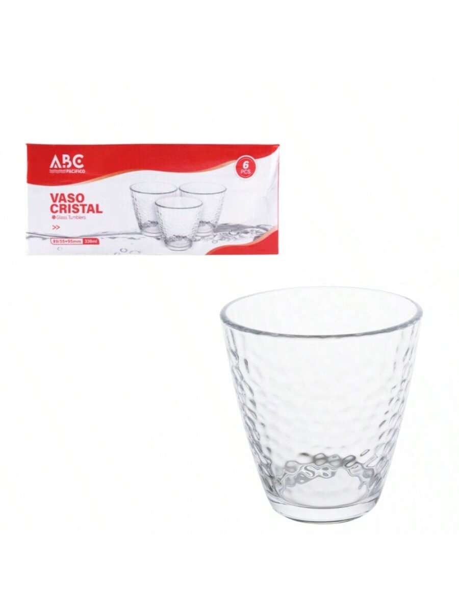 Vasos de vidrio de 330 ml, 6 unidades