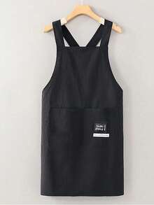 1 قطعة مريلة قطنية كتانية بأربطة عريضة وجيوب، بتصميم بنطلون مناسبة للمطبخ والحديقة والطهي - متعدد الألوان - مشاهدة 16