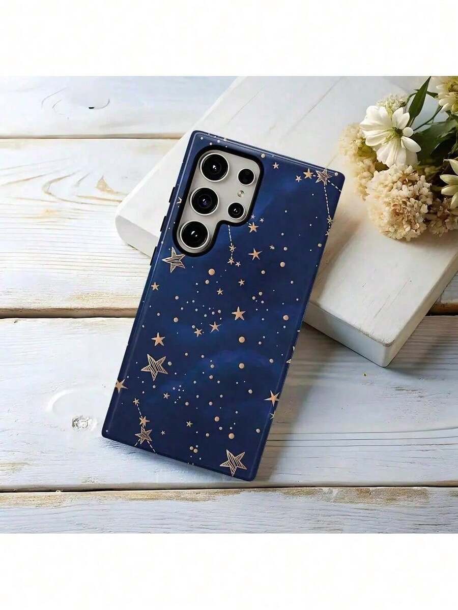 Estuche de película elegante y distintivo con diseño de noche estrellada - Protección robusta de doble capa para varios modelos de Galaxy. - Multicolor - Ver 1