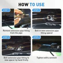 Oxygen Sensor Filter Adapter - New Stainless Steel Extension Pipe Fitting - Car Extension Screw (2 Pcs) - 2個 - 查看 8