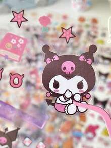 ملصقات جميلة عشوائية، ملصقات شفافة مقاومة للماء بتصميمات كرتونية لتزيين دفتر الملاحظات