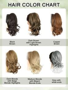 Ponytail Extension, 14 Inch Claw Clip Ponytail Extension Curly Wavy Pony Tails Hair Extensions Synthetic Hairpiece For Women Daily Wear - Multicolor - View 7