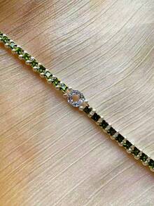 1pc Classic Zirconia Clover Bracelet, Delicate Faux Pearl & Golden Bead Accented, Sparkling Zirconia Four-Leaf Clover Women's Bracelet, Luxury & Suitable For Daily Wear And Formal Occasions