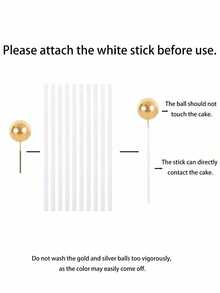 27pcs Boho Cake Decoration Set, Gold, White And Blue Ball Cake Decoration, Palm Leaf Folding Fan Bohemian Style, Suitable For Wedding Birthday Cake Decoration, Bohemian Theme Party Supplies, Men's Birthday Cake Decoration, Retirement Party Cake Decoration, Christening Cake Decoration(Do Not Touch The Cake Directly; Please Use It With The Tube.When Using, The Spherical Surface Should Not Touch The Cake.) - Multicolor - View 6