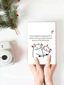 1 Thiệp tình yêu tiếng Tây Ban Nha kèm phong bì - "Đôi khi ta đến muộn để trở thành tình yêu đầu đời, nhưng lại đến đúng lúc để trở thành tình yêu trọn đời" - Thiết kế hoạt hình lãng mạn dành cho các cặp đôi, sinh nhật, kỷ niệm và những dịp đặc biệt, ý tưởng quà tặng lãng mạn | Hình minh họa hoạt hình | Hình minh họa chi tiết, Thiệp Valentine - Nhiều màu - Xem 11