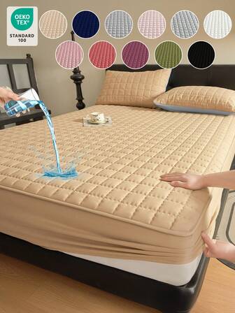 1 件防水床笠、床上用品、防水床垫保护套、亲肤床垫套、卧室装饰、透气绗缝床垫套（适用于 8-15 英寸床垫）、房间装饰、静音床垫套（适用于卧室、客房）、深口袋、床垫套、防尘床罩、适用于单人床、双人床、特大床、大床尺寸、仅床笠（不带枕套）、床上用品礼品、可机洗、秋季家居装饰、婚礼、秋季装饰