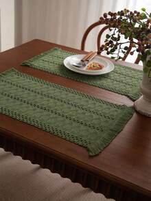 1 chiếc khăn trải bàn tua rua dệt màu xanh lá cây phong cách đồng quê Mỹ cổ điển, khăn trải bàn hình chữ nhật cho bàn cà phê, kệ tivi, tiệc ngày lễ, sinh nhật, trang trí nhà cửa, mọi mùa - màu xanh lá - Xem 9