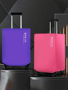 2pcs/Set (Portable Luggage Protective Cover With Luggage Tag) - Premium Luggage Cover And Luggage Identifier, Fits 20-30 Inch Suitcases, Durable Non-Woven Fabric, Abrasion-Resistant And Tear-Resistant, Perfect For Anti-Scratch, Anti-Dust And Anti-Stain, No Need To Remove During Security Check, Easy To Identify Your Luggage. - Multicolor - View 3