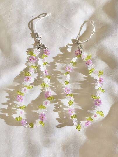 1pc Summer Dopamine Colorful Handmade Beaded Flower Phone Lanyard, Countryside Vibe Elegant Accessory For Outdoor Activities