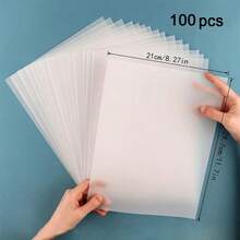 30/50/100 Sheets Translucent Vellum Paper,Vellum Paper 8.5 X 11inch,Frosted Smooth Vellum Paper,Stamp Embossing Crafts Paper,Vellum Paper Printable For DIY Scrapbooking