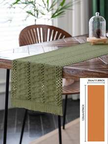 1 chiếc khăn trải bàn tua rua dệt màu xanh lá cây phong cách đồng quê Mỹ cổ điển, khăn trải bàn hình chữ nhật cho bàn cà phê, kệ tivi, tiệc ngày lễ, sinh nhật, trang trí nhà cửa, mọi mùa - màu xanh lá - Xem 11