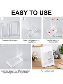 Organizador doméstico minimalista de alta qualidade, com prateleira ajustável, suporte para celular, porta-cartões de visita, suporte para porta-retratos e expositor. Feito de plástico.