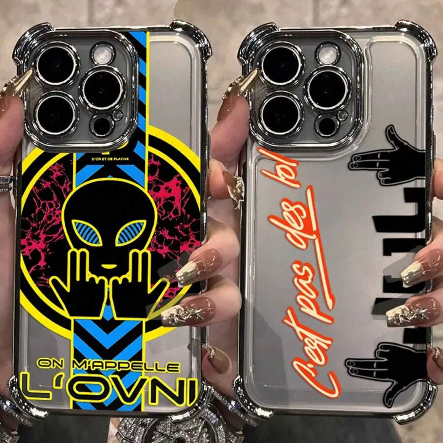 Funda chapada de lujo JuL C'est Pas Des Lol para 17 16 15 14 13 12 11 Pro Max Plus, funda trasera anticaída Airabag - DDW-260DD88020A3 - Ver 1