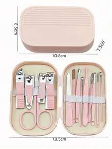 8/14 Pink Manicure Set Professional Pedicure Kit Nail Clippers Kit With Earwax Removal Tool And Nail File Nail Scissors, Eyebrow, Earpick- Durable And Portable Nail Care Tools For Fingernails And Toenails Grooming Kit With Travel Case - Multicolor - View 21