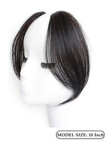 Tóc giả tổng hợp dành cho nữ, kiểu tóc mái giả tự nhiên không đường may, rẽ ngôi giữa kiểu Pháp, miếng che trán, kẹp tóc, kẹp cài tóc, trâm cài tóc, phụ kiện. - Nhiều màu - Xem 3