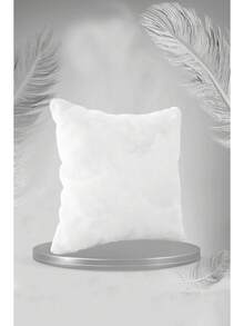 100% Micro Polyester Throw Pillow – 45*45cm – 400g – Made In Turkey – Soft & Durable Cushion - White - View 1