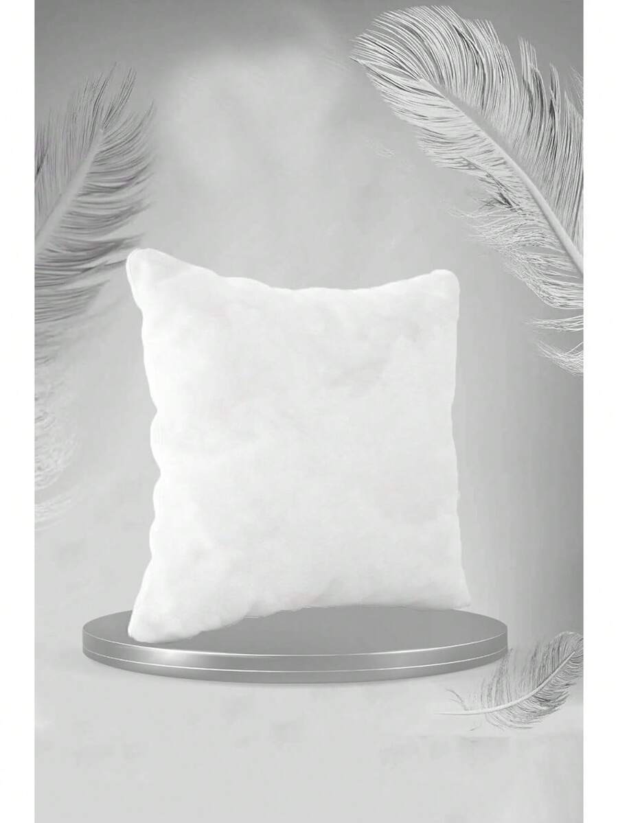 100% Micro Polyester Throw Pillow – 45*45cm – 400g – Made In Turkey – Soft & Durable Cushion - White - View 1