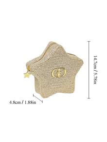 Christian Dior 2025新款圣诞星形限量版化妆包，闪亮金色编织纹理，散发迷人光泽，打造耀眼妆效。 - 金色 - 查看 2