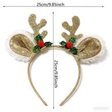 Diademas de astas de reno, accesorios creativos para el cabello con purpurina para fiestas de cosplay. - Multicolor - Ver 7
