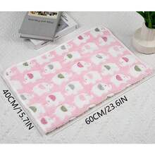 1件装小型宠物毯，仓鼠笼隔热垫，兔子睡垫，珊瑚绒毯。 - 粉色 - 查看 2