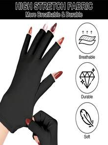 Chemotex UV Nail Gloves, Professional UPF50+ Protection UV Gloves For Gel Manicures