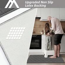 COSY HOMEER Alfombra de cocina de 48 x 20 pulgadas hecha de 100% polipropileno 2 piezas de alfombrilla de cocina suave especializada en antideslizante y lavable a máquina gris - 48x2030x20 - Ver 3