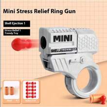 1pc 2025 New Mini Finger Ring Soft Bullet Gun Launcher Stress Relief Toy - Birthday Gift - Christmas Gift - Perfect Gift - Presents - Multicolor - View 6
