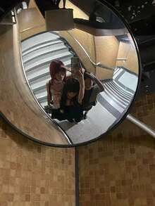 1pc Fashionable Round Wall Mounted Mirror, 360 Degree Parking Lot Inspection Mirror - Bathroom Accessory - Stainless Steel Frame, Makeup Mirror, Bathroom And Bedroom Vanity Mirror, Home Decor, Bathroom Accessory, Easy Installation, Upgraded Anti-Fog Coating, Entryway Wall Hanging Mirror, Home Living Room And Bedroom Decor Wall Mirror, Dedicated For Photography And Videography. - Multicolor - View 5