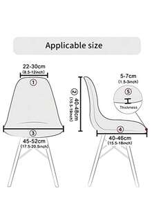 Printed Eames Chair Cover, Irregular Shaped Seashell Chair Slipcover, Washable For Home, Restaurant - Paisley - View 2