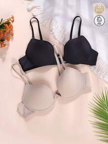 2件套女童前开式文胸，加厚衬垫，强力支撑，舒适时尚的后背设计，适合13-16岁女孩。 - 彩色 - 查看 3