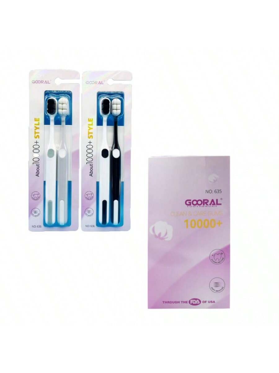Cepillos de Dientes GOORAL Mil Hilos, Pack de 2, Limpieza Profunda y Cuidado de Encías