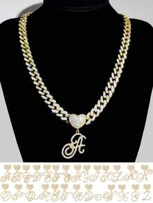 Silvery Women Necklaces - A-Z Initial Butterfly Pendant Necklace & Bracelet Set, Personalized Cuban Link Jewelry For Women, Rhombus Cuban Link Chain, Cursive Letter Jewelry Gift