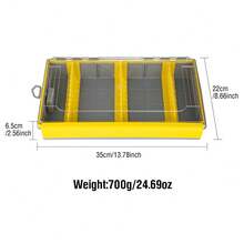 钓具盒，防锈防水，带可调节隔板的鱼饵盒，防锈鱼饵收纳盒，带秤的钓具储物盒 - 黃色 - 查看 11