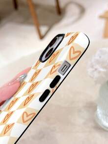 1个定制复古少女格子爱心彩色手机壳，二合一亮面硬壳全包覆保护壳，兼容 11/12/13/14/15/16/17 Pro Max，国际版，非国内版 - 彩色 - 查看 3