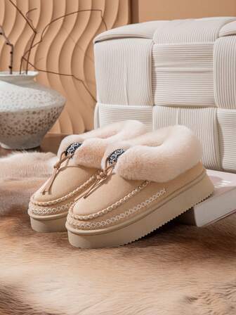 New Outdoor Snow Boots, Comfortable Indoor Slippers, Warm Beach Boots With Soft Thermal Lined, Suitable For Beach, Party, Vacation, Winter