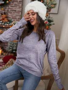 jersey tejido para mujer básico sueter delgado dama - Gris - Ver 2