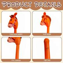 1PC Inflatable Stick Orange Horse Head Stick 37.79 Inch, PVC, Festival Party Supplies, Stage Performance, Photography Props, For Adult Use, Games, Funny Gifts, Personalized Gifts - Orange - View 8
