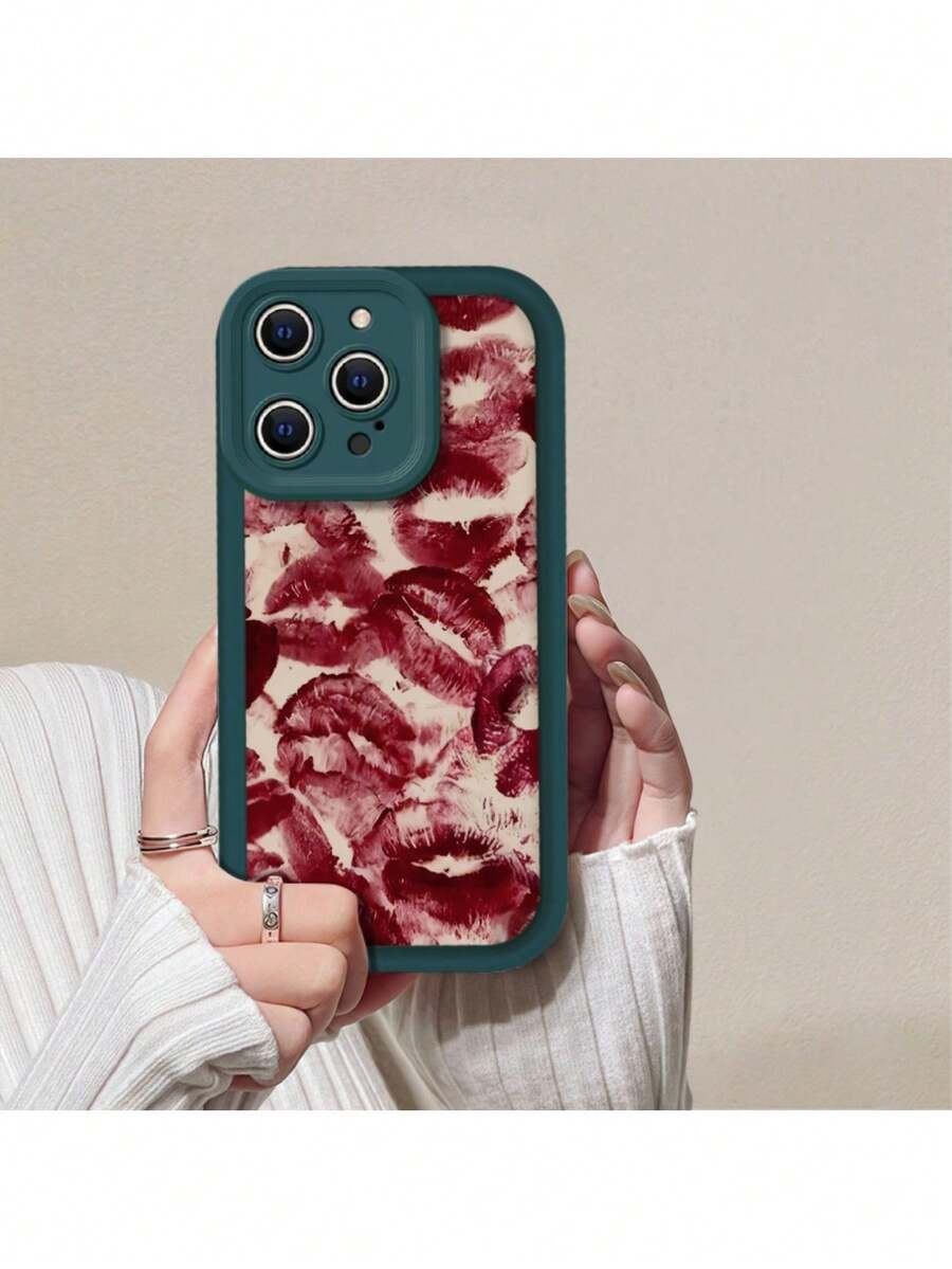 Funda protectora de teléfono con Capas Para Celular Diseño Besos Rojos Artísticos Moda regalo de moda minimalista interesante para hombres y mujeres, adecuado para iPh 16/15/15Pro/15ProMax/14/13/12/11/XsMAX, iP 17,  Max Series,A14/A15/S23 Ultra/A50/A12/A32/A52/A72/A51/A21S/A13/A14/S22 Ultra/S23/A33/A53/S20 FE,Protección completa contra caídas, resistencia a impactos y prevención de rayaduras,diseño creativo y de moda para hombres y mujeres