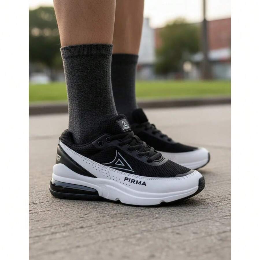Pirma Running Shoes For Men 5062 Toronto - Black White - View 1