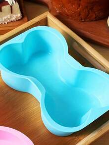 1pc Pink/1pcblue/2pcs Set Silicone Dog Bone Shaped Cake Molds, Non-Stick Baking Molds, Quick Release And Heat Resistant Cup Liners, Suitable For Dog Birthdays And Special Occasions - Multicolor - View 11