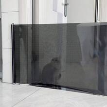 Retractable Dog Gate, Mesh Pet Gate, Safety Cat Gate For Stairs, Extra Wide Safety Gate For Doorway, Hallways, Kitchen(Black, 43.31x30.71inch), Dog Gate With Door, Fence For Dogs For Stairs, Extendable Outdoor Pet Gate, Pet Gate Indoor Retractable, Extra Large Dog Gate, Hallway Dog Gate, Stair Safety Barrier, Extra Wide Dog Gate, Extendable Pet Fence, Black Pet Gate, Retractable Mesh Barrier, Durable Pet Gate, Easy-Retraction Mechanism, Multi-P - 43.3吋*30.7吋 黑色 - 查看 8