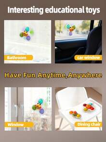 1pc Cute Cartoon Suction Cup Toy, Children's Educational Rattle Spinning Top Bath Toy, Perfect Gift For Boys And Girls, Christmas & Thanksgiving (Random Color Accessories) - Multicolor - View 12