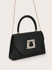 REMANLAND Diese schimmernde und elegante Handtasche, die aus Samt gefertigt und mit funkelnden Strass-Steinen verziert ist, kann als Abendtasche oder Partytasche verwendet werden. Diese Umhängetasche ist perfekt für Damen, die Partys, Hochzeiten, Bankette und andere formelle Anlässe besuchen, und macht sie zu einer perfekten Wahl für eine Abend- oder Umhängetasche. Sie ist auch ein ideales Geschenk für Frauen. - Schwarz - Übersicht 4