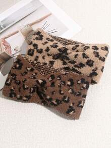 1 pezzo Fascia per capelli lavorata a maglia alla moda, calda e antivento, versatile per l'autunno/inverno, adatta per la Festa della Mamma, il ritorno a scuola, il Ringraziamento, il Capodanno, San Valentino, il Carnevale, accessori per capelli autunnali per donne, bandane sportive, foulard per la testa, bandane morbide