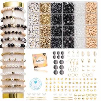 6mm/8mm Crackle Glass Beads Bracelet Making Kit Crystal Glass Beads Jewelry Making Kit, Friendship Bracelet Kit For DIY Crafts Gifts