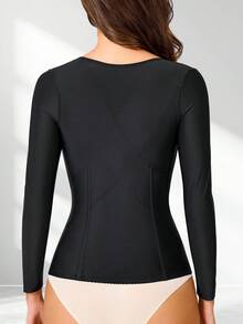 Nebility Faja Women's Shapewear Has Long Sleeves, Cinched Waist And Girdles, The Fabric Is Comfortable, Soft And Skin-Friendly, And The Waist Breasted Design Is Easy To Put On And Take Off, Which Can Be Worn In Spring, Summer, Autumn And Winter, Suitable For Daily Outing - màu đen - Xem 2