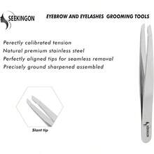 Tweezers Women Hair - Hand Filed Aligned Precision Tweezers Ingrown Hair Plucking - Non Slip Grip Slant Tweezers Men Red - Bạc - Xem 4